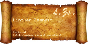 Lintner Zsanett névjegykártya